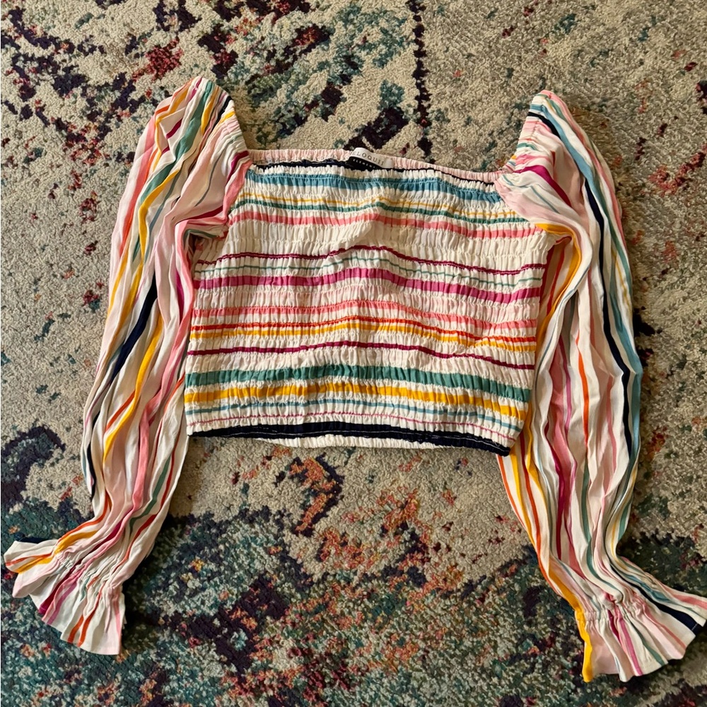 Eloquii Multicolor Striped Blouse